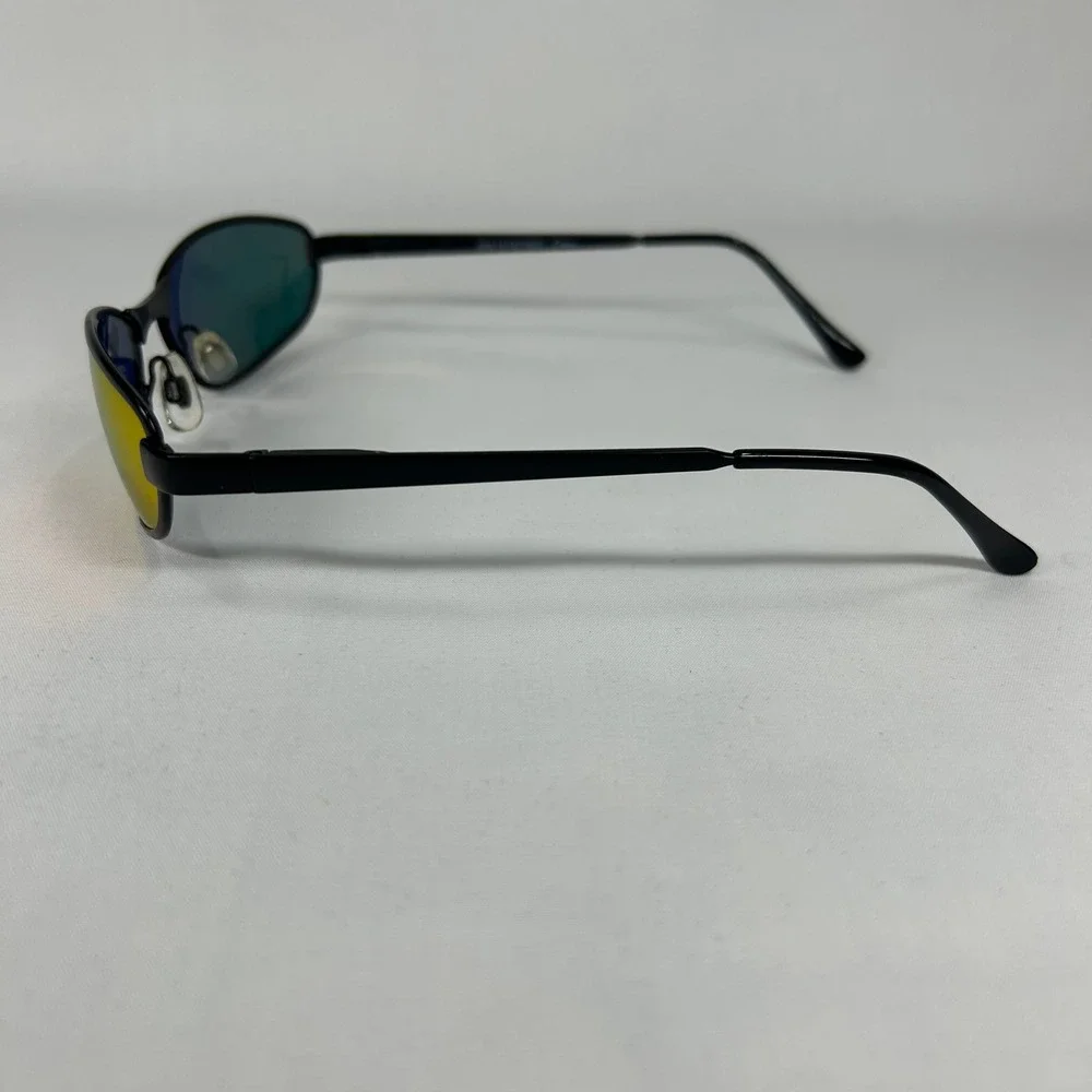 Deadstock Y2K Oval Matrix Sunglasses – Iridescent Orange Mirror Lenses
